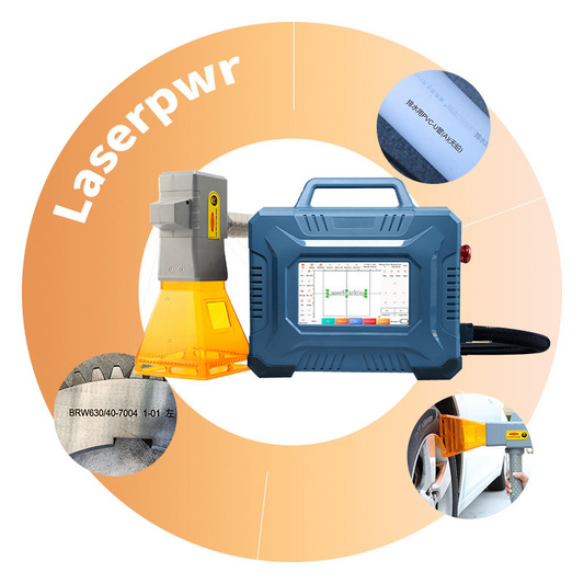 20W 30W 50W Mini Handheld Fiber Laser Marking Machine for Plastic Wood Metal, Deep Engraving, Air Cooling Supports DXF PLT BMP Graphics